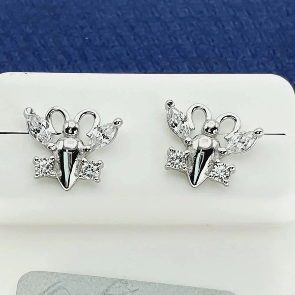 "925 Sterling Silver CZ Stud Earrings for Women/Girl, US925P1226 - Picture 2 of 10